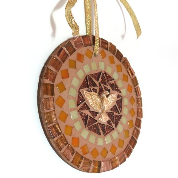 Mandala Divino em Mosaico Mini Ocre