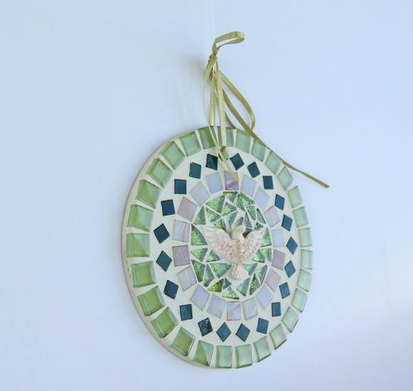 Mandala Divino em Mosaico Mini Verde