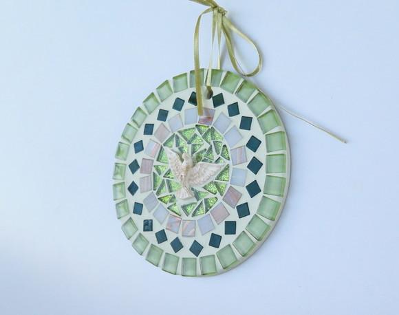 Mandala Divino em Mosaico Mini Verde