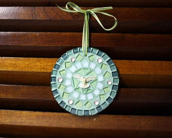 Mandala Divino em Mosaico Mini Verde