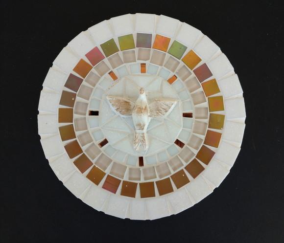 Mandala Divino Espírito Mosaico Branca P