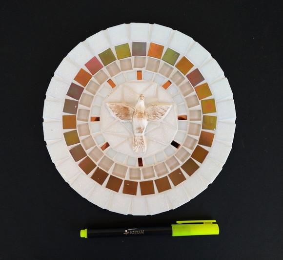 Mandala Divino Espírito Mosaico Branca P
