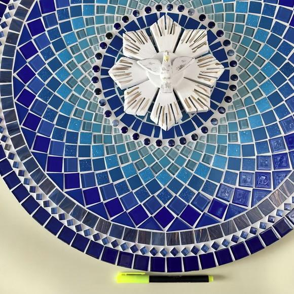 Mandala Divino Espírito Santo Azul Fractal
