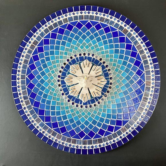 Mandala Divino Espírito Santo Azul Fractal