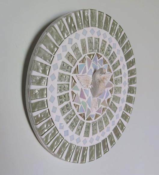 Mandala Divino Espírito Santo Branca 20 cm