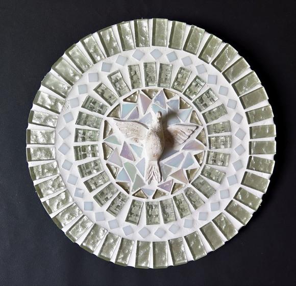 Mandala Divino Espírito Santo Branca 20 cm