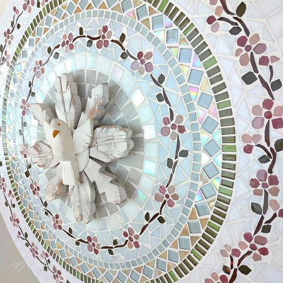 Mandala Divino Espírito Santo em mosaico cerejeiras 60