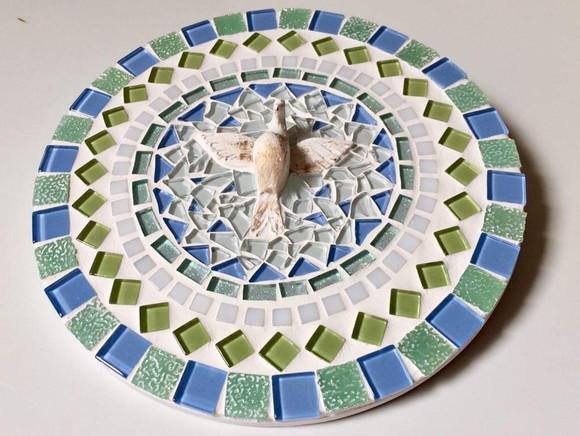 Mandala Divino Espírito Santo verde água