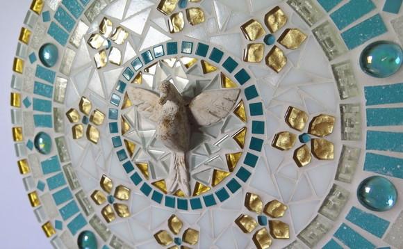 Mandala Divino Espírito Santo Verde e Dourada
