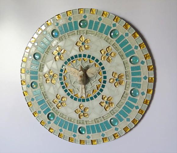 Mandala Divino Espírito Santo Verde e Dourada