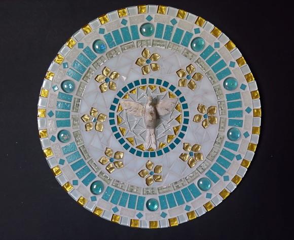 Mandala Divino Espírito Santo Verde e Dourada