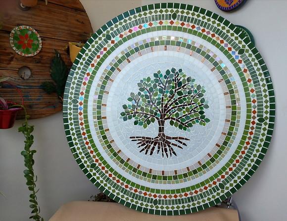 Mandala em Mosaico Árvore da Vida 80 cm