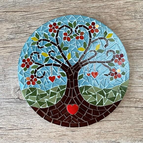 Mandala em Mosaico Árvore da Vida Coração Flor
