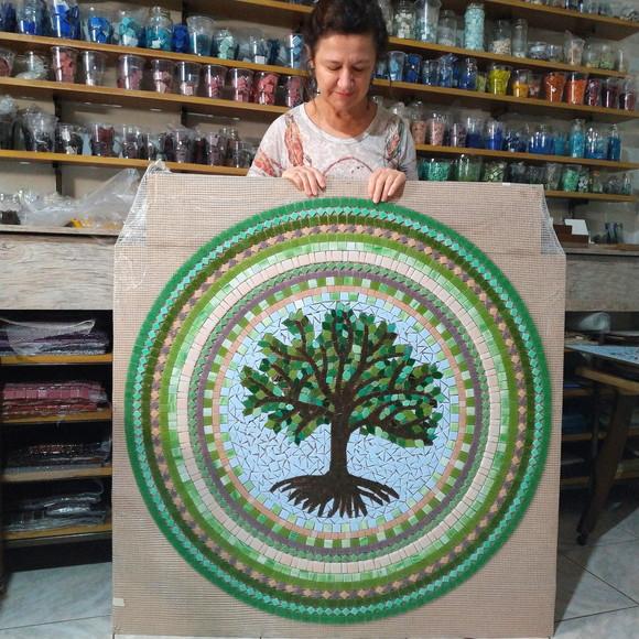 Mandala em Mosaico Árvore da Vida para Piso ou parede externa