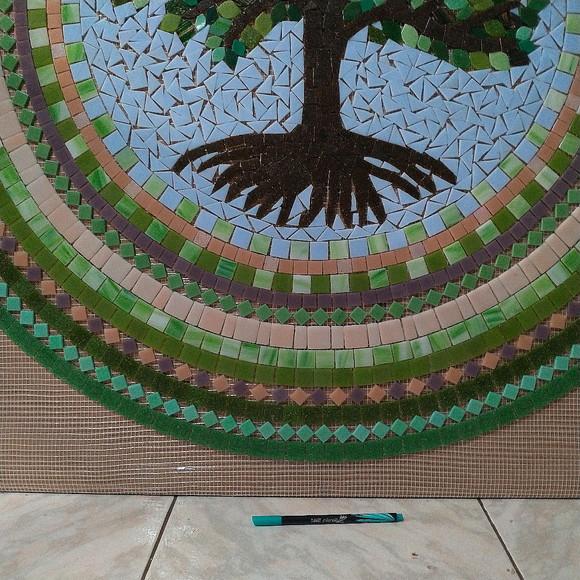 Mandala em Mosaico Árvore da Vida para Piso ou parede externa
