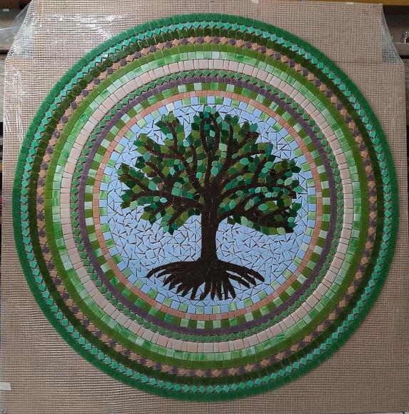 Mandala em Mosaico Árvore da Vida para Piso ou parede externa