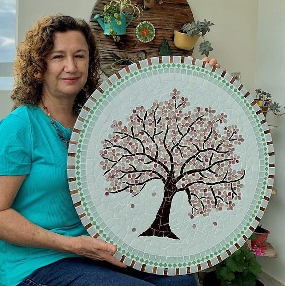 Mandala em Mosaico Árvore de Cerejeira