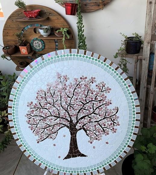 Mandala em Mosaico Árvore de Cerejeira