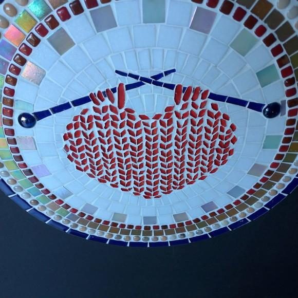 Mandala em Mosaico Coração Tricô