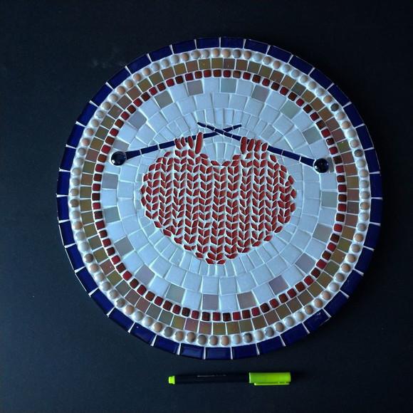 Mandala em Mosaico Coração Tricô