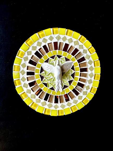Mandala em Mosaico Divino Espírito Santo 20cm
