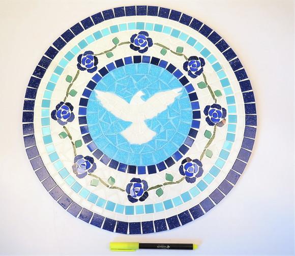 Mandala em Mosaico Divino para Área Externa