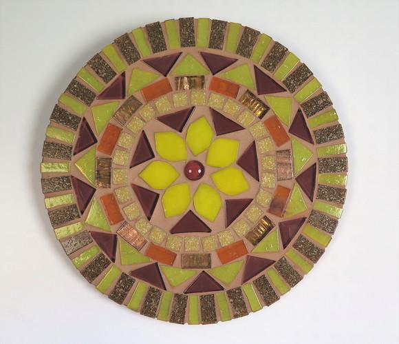 Mandala em Mosaico Flor Amarela