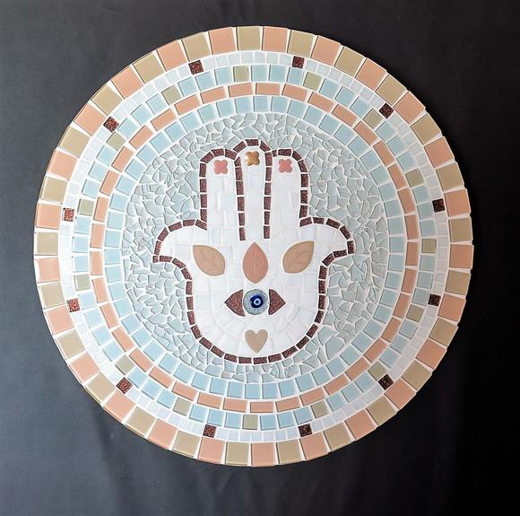 Mandala em Mosaico Hamsá 40