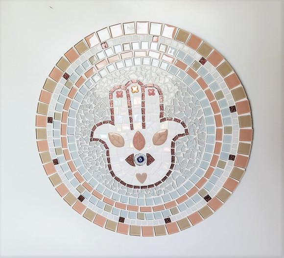 Mandala em Mosaico Hamsá 40