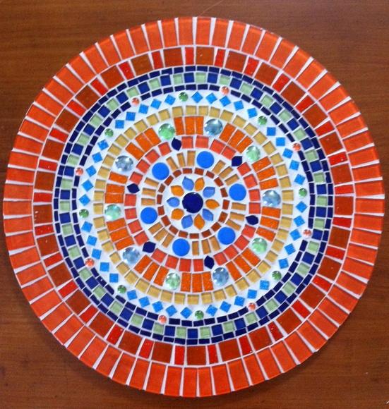 Mandala em Mosaico Laranja