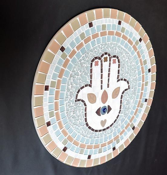 Mandala em Mosaico Hamsá 40