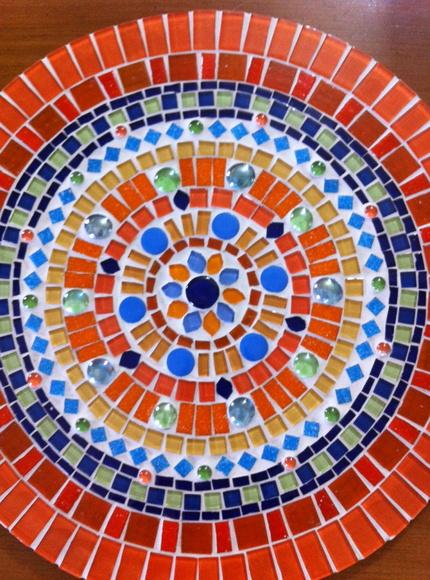 Mandala em Mosaico Laranja