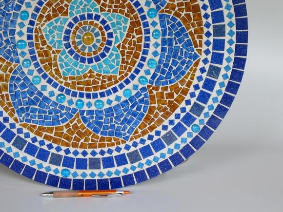Mandala em Mosaico Marroquina Azul