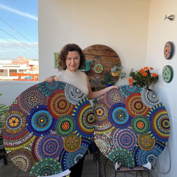 Mandala em Mosaico Multicolorida