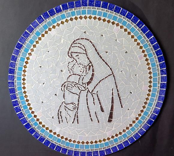 Mandala Mosaico Nossa Senhora e Menino Jesus