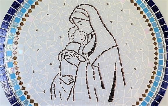 Mandala Mosaico Nossa Senhora e Menino Jesus
