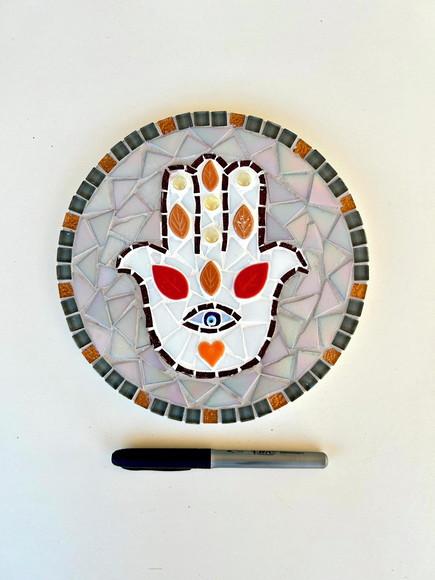Mão de Fátima Hamsá em Mosaico