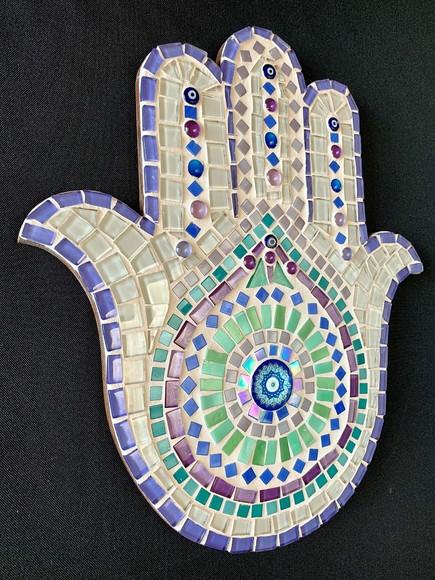 Mão de Fátima Hamsá em Mosaico