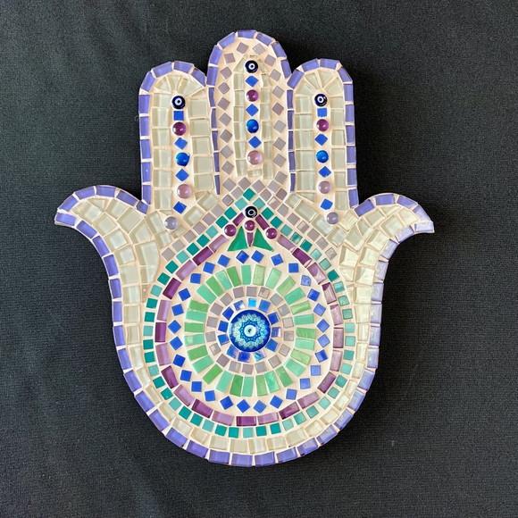 Mão de Fátima Hamsá em Mosaico