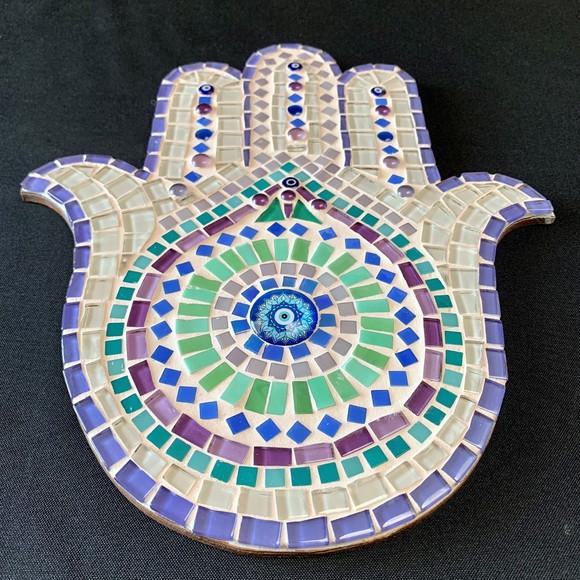Mão de Fátima Hamsá em Mosaico