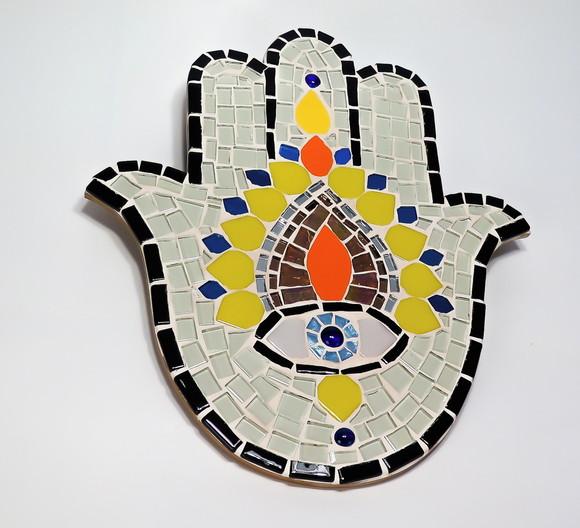 Mão de Fátima ou hamsá em mosaico