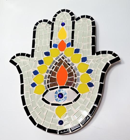 Mão de Fátima ou hamsá em mosaico