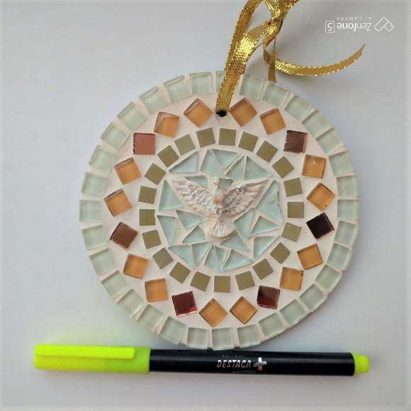 Mini Mandala Divino em Mosaico Ocre