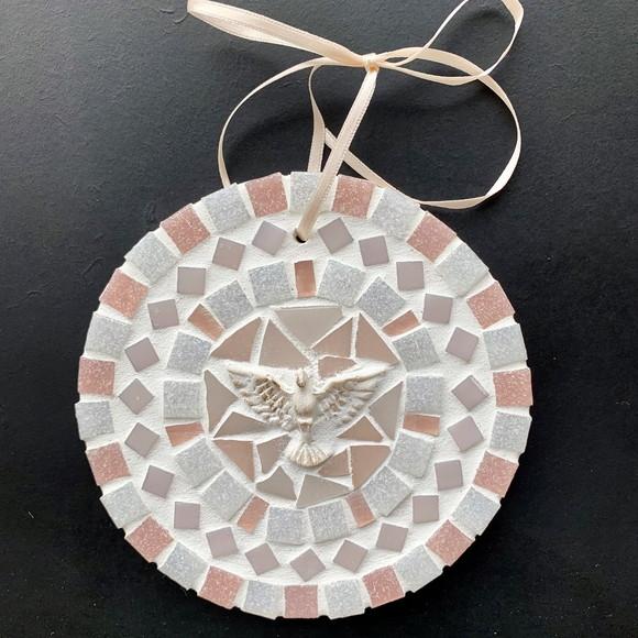 Mini Mandala Divino em Mosaico Rosê