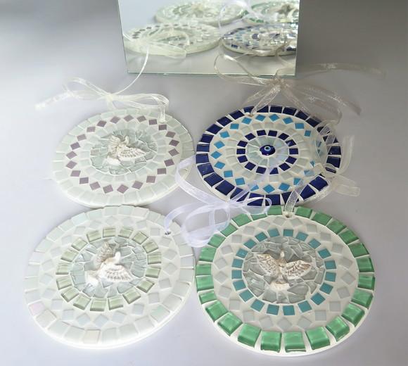 Mini Mandala Divino em Mosaico Verde
