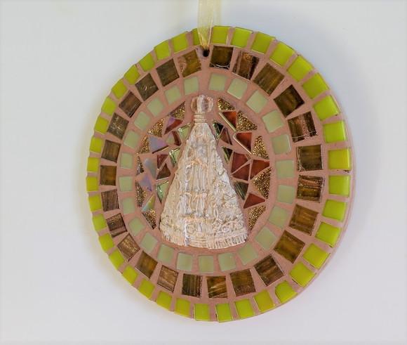 Mini Mandala em Mosaico Nossa Senhora