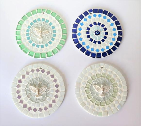 Mini Mandala em Mosaico Olho Grego