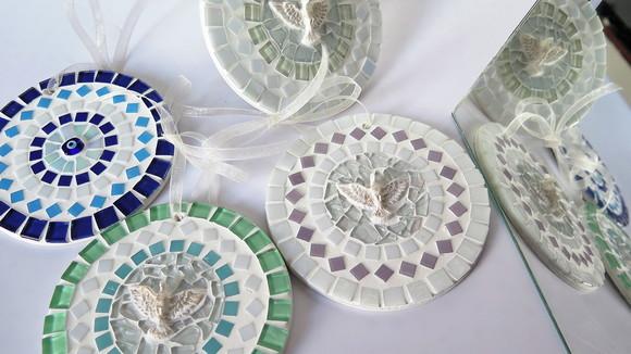 Mini Mandala em Mosaico Olho Grego