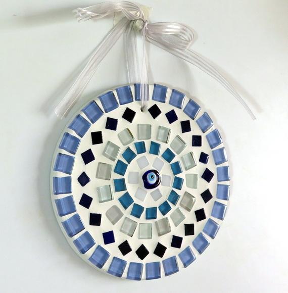 Mini Mandala em Mosaico Olho Grego