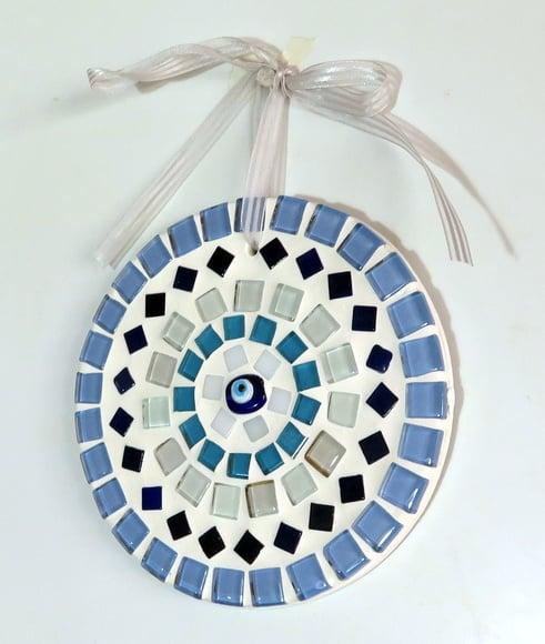 Mini Mandala em Mosaico Olho Grego